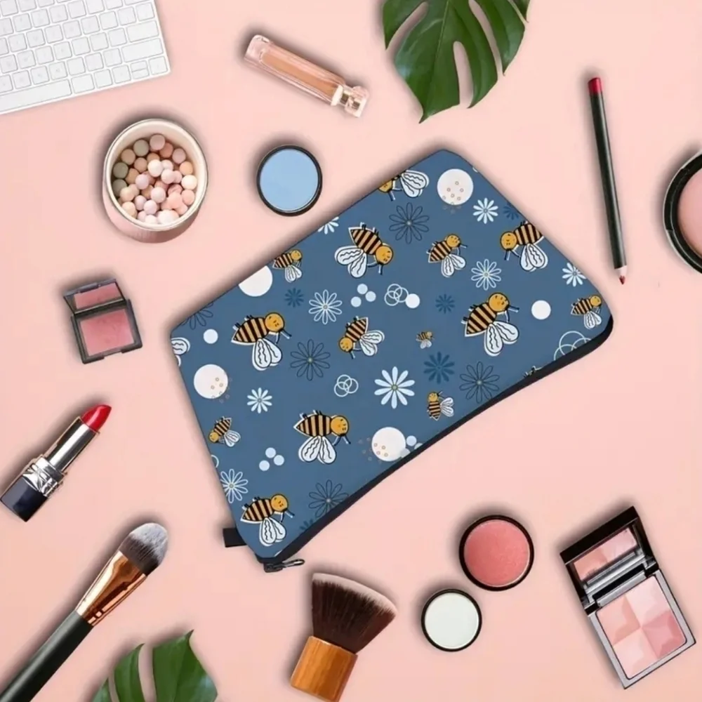 Bee Print Cosmetic Bag